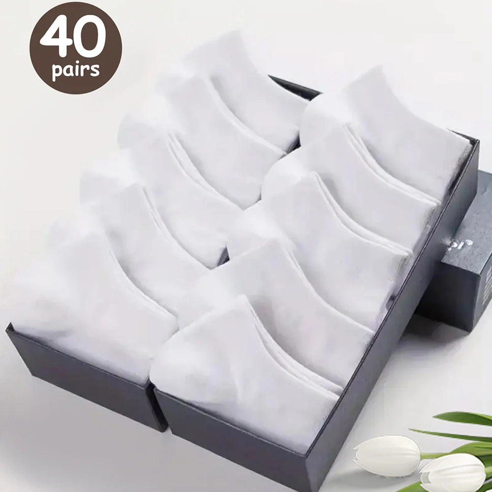 10/20/30/40/50 Pairs Of Breathable Deodorant Men's Low Cut Ankle Socks - Sweat Wicking And Comfortable Summer Wear Beauty World Shop
