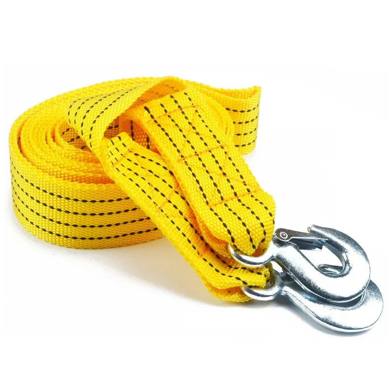 1 Pcs 3M/4M Car Tow Cable Heavy Duty 3Ton/5Ton Trailer Rope Towing Pull Rope Strap Hooks Van Road Recovery Car Accessories Beauty World Shop