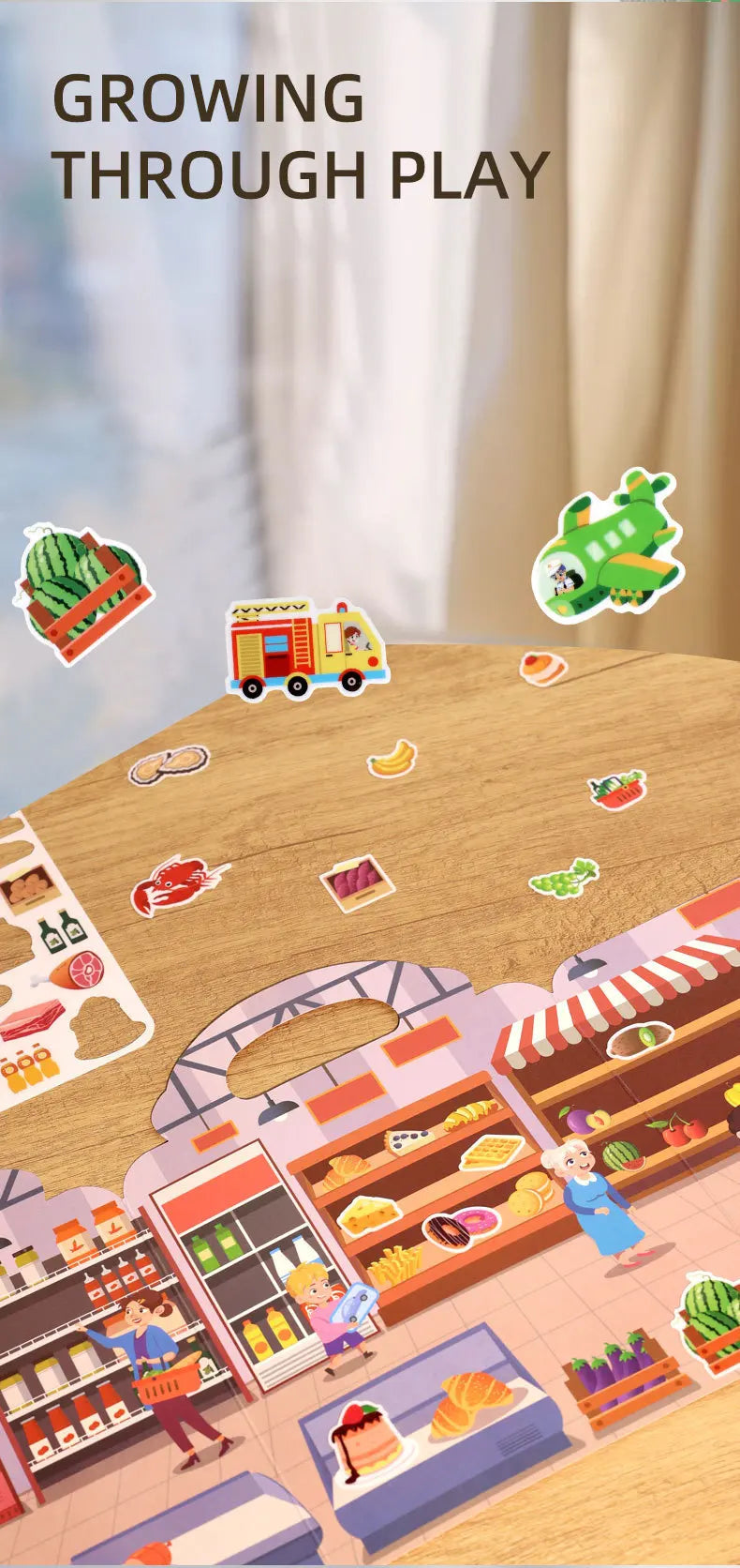 1 Book Jelly Sticker Book Quiet Book DIY Fun for Children's Scene Stickers Repeatedly Paste Puzzle Sticker Book Beauty World Shop