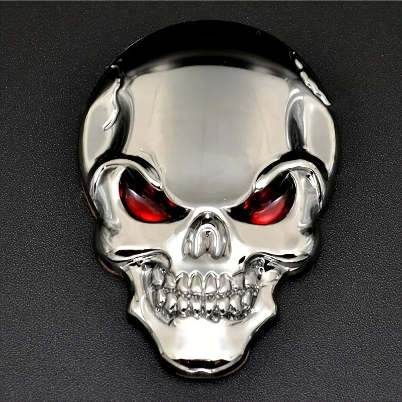 2pcs Skull Pirate Skeleton Buccaneer Head Skull 3D Metal Car Body Sticker Auto Rear Emblem Badge Decal Beauty World Shop