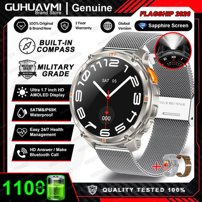 2026 New T-Rex3 Pro 1100mAh Battery Smart Watch GPS path 5ATM Waterproof Sports Run tracker Outdoors Compass Military Smartwatch Beauty World Shop