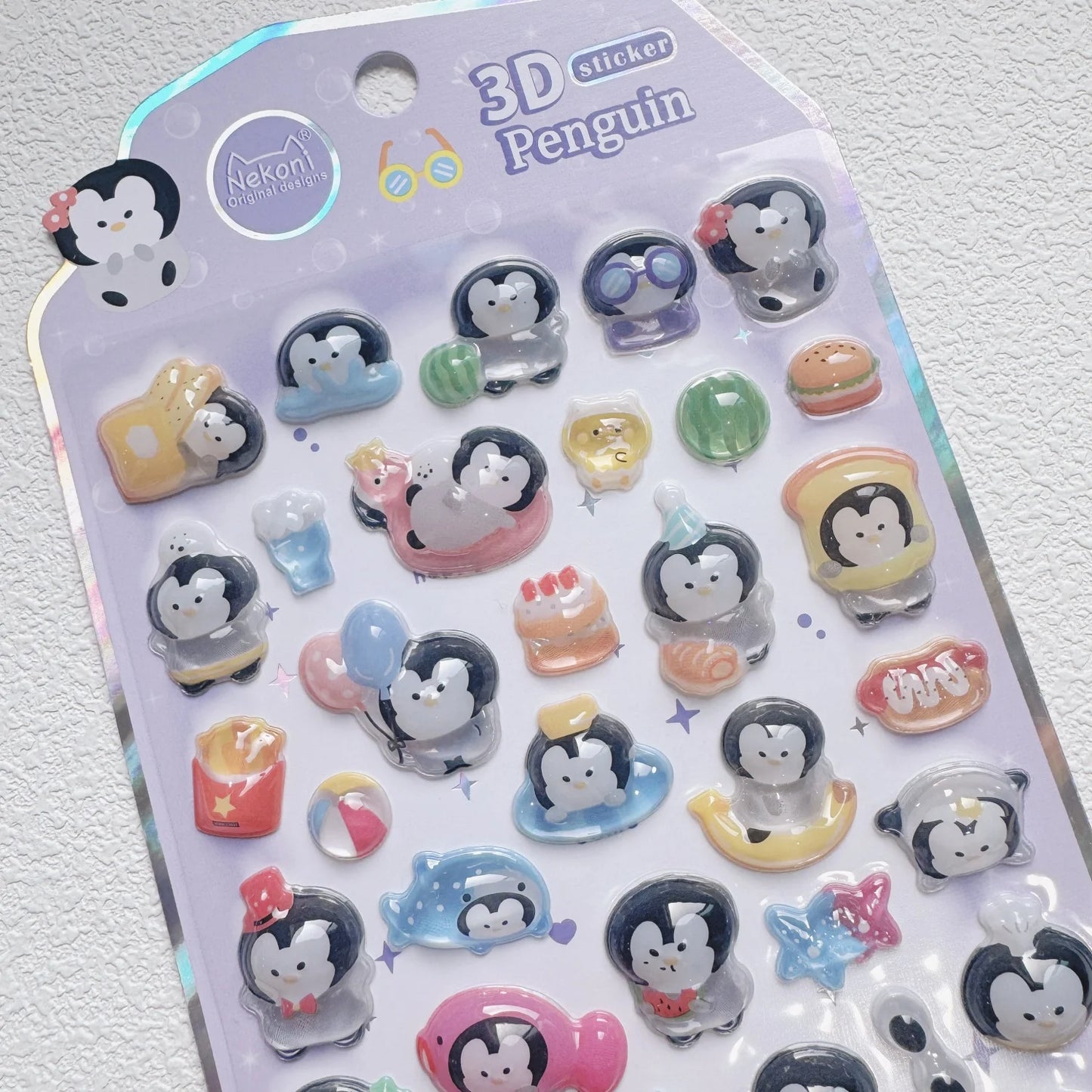 NEKONI Cute Animals Seal Bear Penguin 3D Stickers Scrapbooking DIY Journaling Stationery Diary Cute Stickers School Supply Beauty World Shop