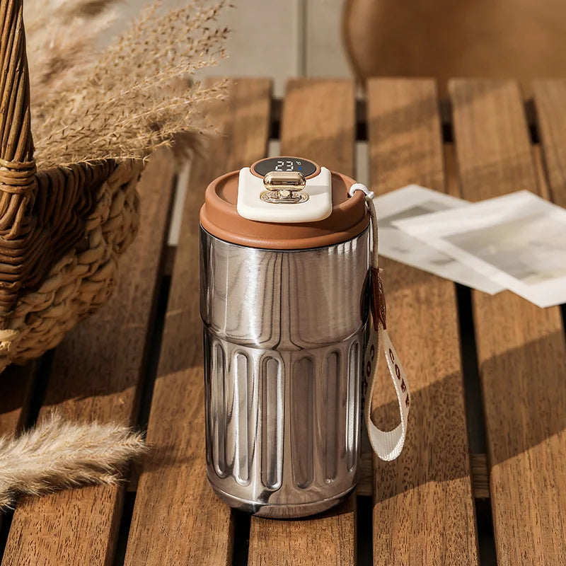 450ML Stainless Steel Thermo Water Bottle LED Temperature Display Coffee Cup Keep Cold and Heat Thermal Mug Travel Vacuum Flask Beauty World Shop