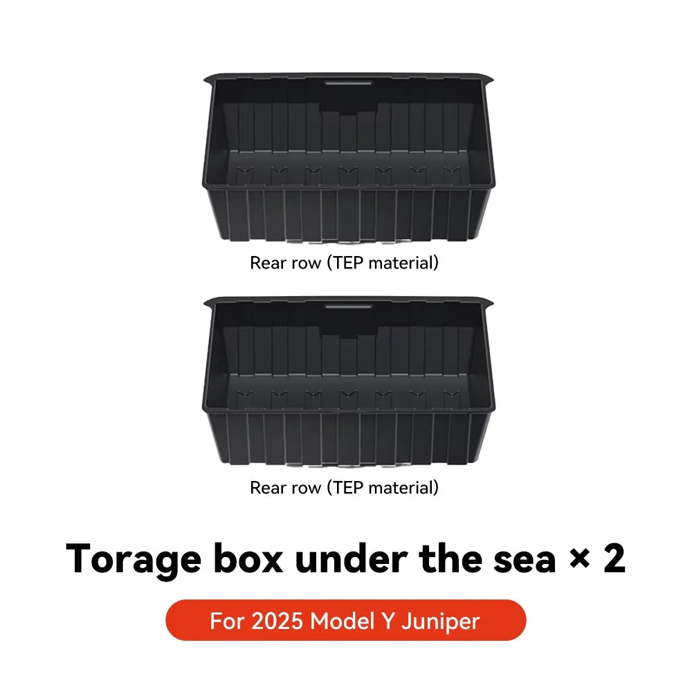 YZ For Tesla Model Y Juniper 2026 Underseat Storage Box Seats Drawer TPE Hidden Storage Tray Push Pull Car Organizer Accessories Beauty World Shop