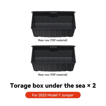 YZ For Tesla Model Y Juniper 2026 Underseat Storage Box Seats Drawer TPE Hidden Storage Tray Push Pull Car Organizer Accessories Beauty World Shop