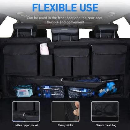 Back Seat Car Trunk Hanging Storage Bag Organizer With 9 Pockets Oxford Waterproof Multi-pocket Car Trunk Storage Bag Organizer Beauty World Shop