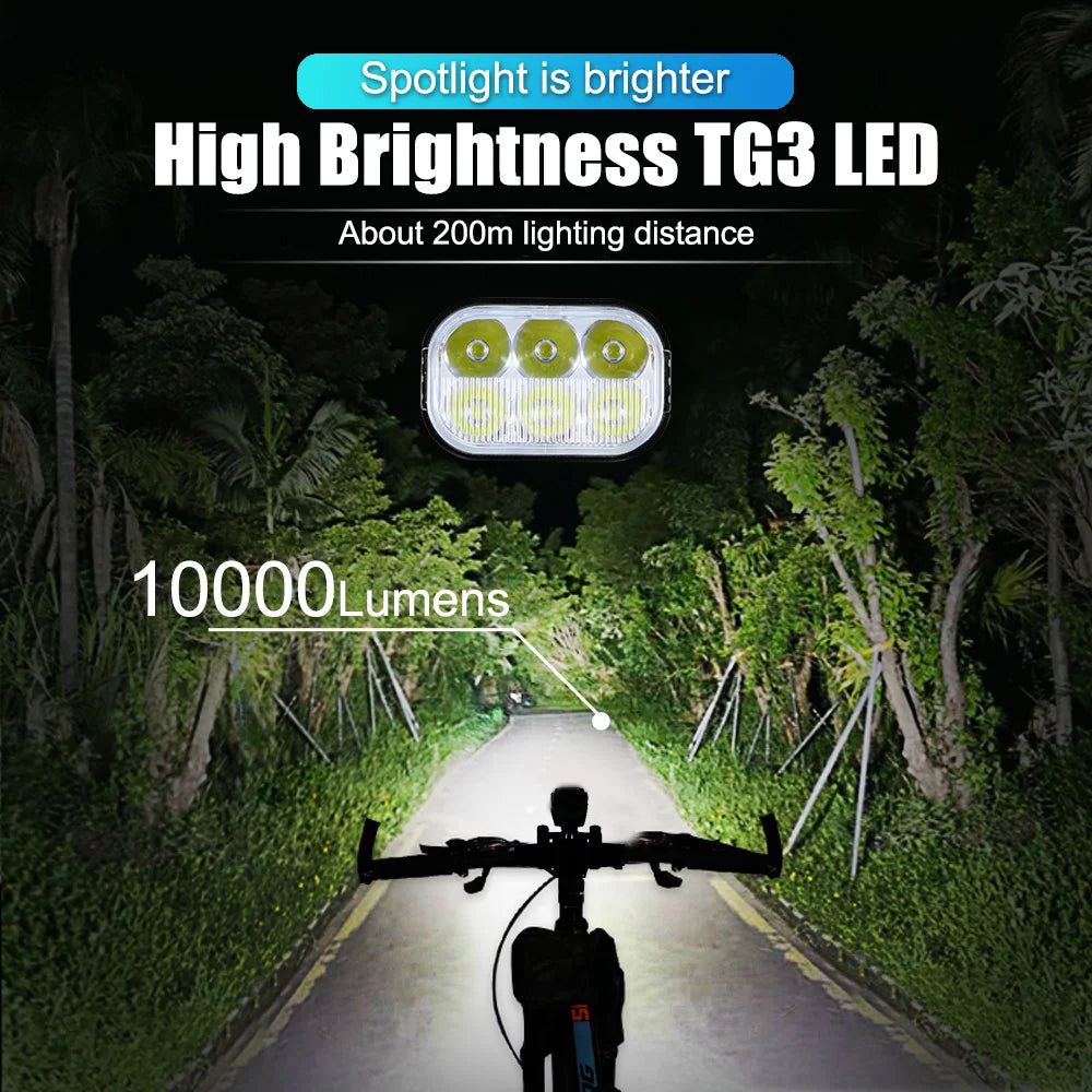 NEWBOLER 10000mAh Smart Bicycle Light Front 10000LM Bike Light Waterproof USB Charging MTB Road Cycling Lamp Bike Accessories Beauty World Shop