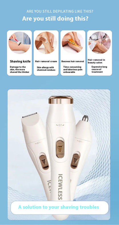 Women Electric Shaver Waterproof Painless Hair Trimmer for Bikini Body Legs Face Underarms Hair Removal Cordless Beauty World Shop