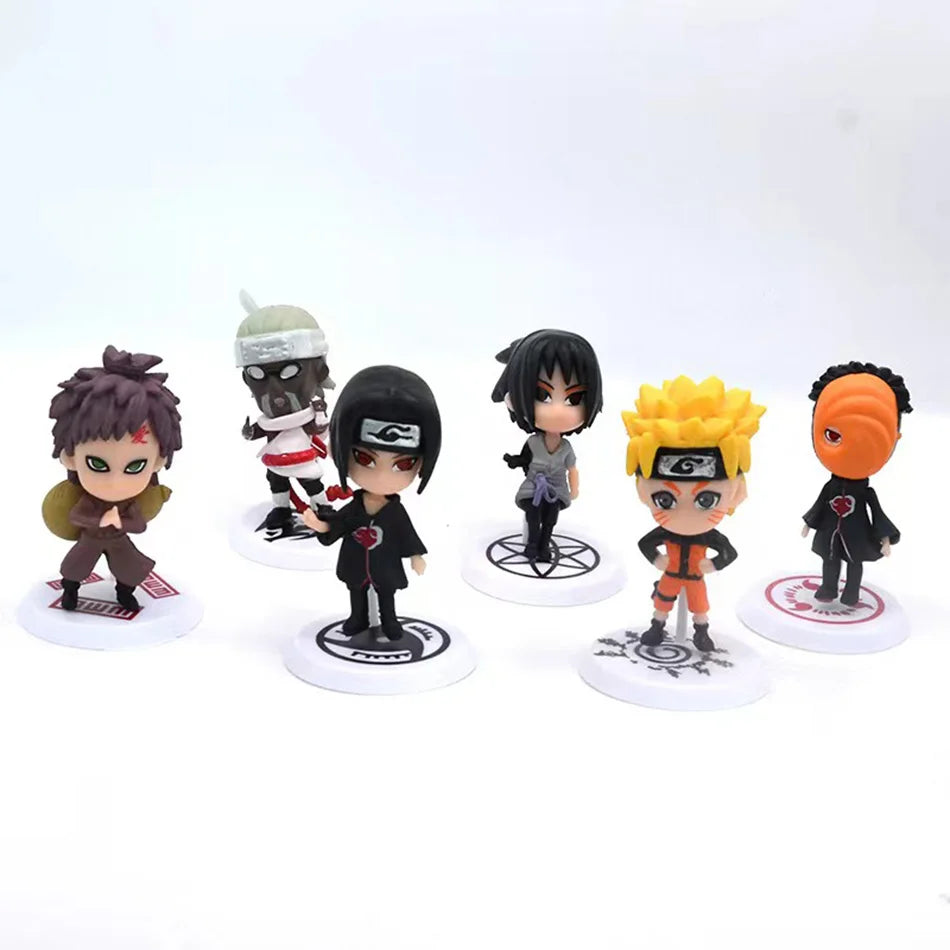 Hot 12pcs/set Anime Figure Naruto Shippuden Hinata Sasuke Itachi Kakashi Gaara Action Figure Q Version PVC Figures Toys Gift Beauty World Shop