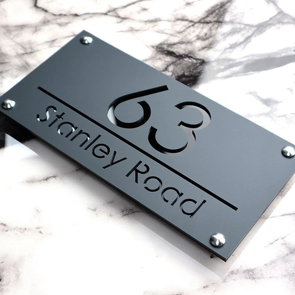 Customized Sign Outdoor House Number Plate Personalized Family Address Name Hotel Sign 3D Acrylic Laser Cut Wall Plaque Beauty World Shop