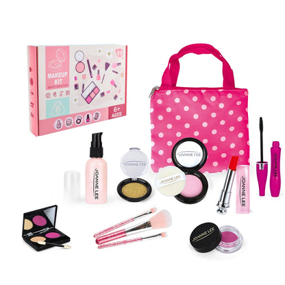 Girls Make Up Toy Set Pretend Play Lipstick Nail Polish Princess Pink Makeup Toys For Girls Dress Up Educational Toys Kids Gifts Beauty World Shop