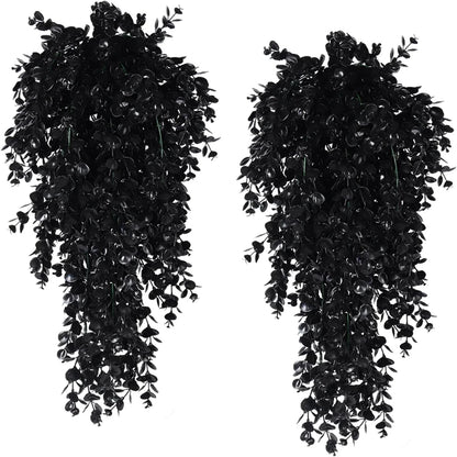 Artificial Hanging Plants Faux Eucalyptus Leaf Greenery Vine Outdoor UV Resistant Plastic Plants for DIY Home Wedding Decoration Beauty World Shop