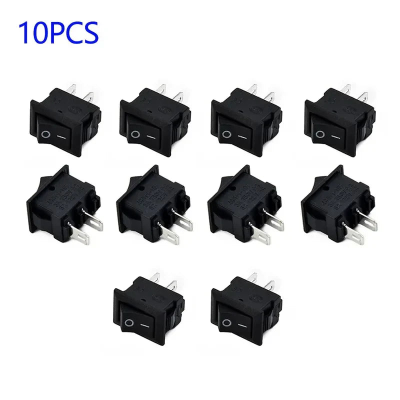 10 Pcs round Rocker Switches 250V 3A 2-Pin ON/OFF Toggle SPST for Auto Car Truck Boat 10x15mm Beauty Trend Shop