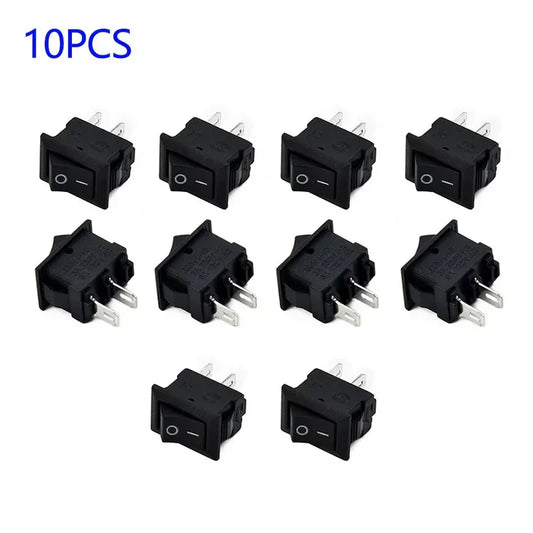 10 Pcs round Rocker Switches 250V 3A 2-Pin ON/OFF Toggle SPST for Auto Car Truck Boat 10x15mm Beauty Trend Shop