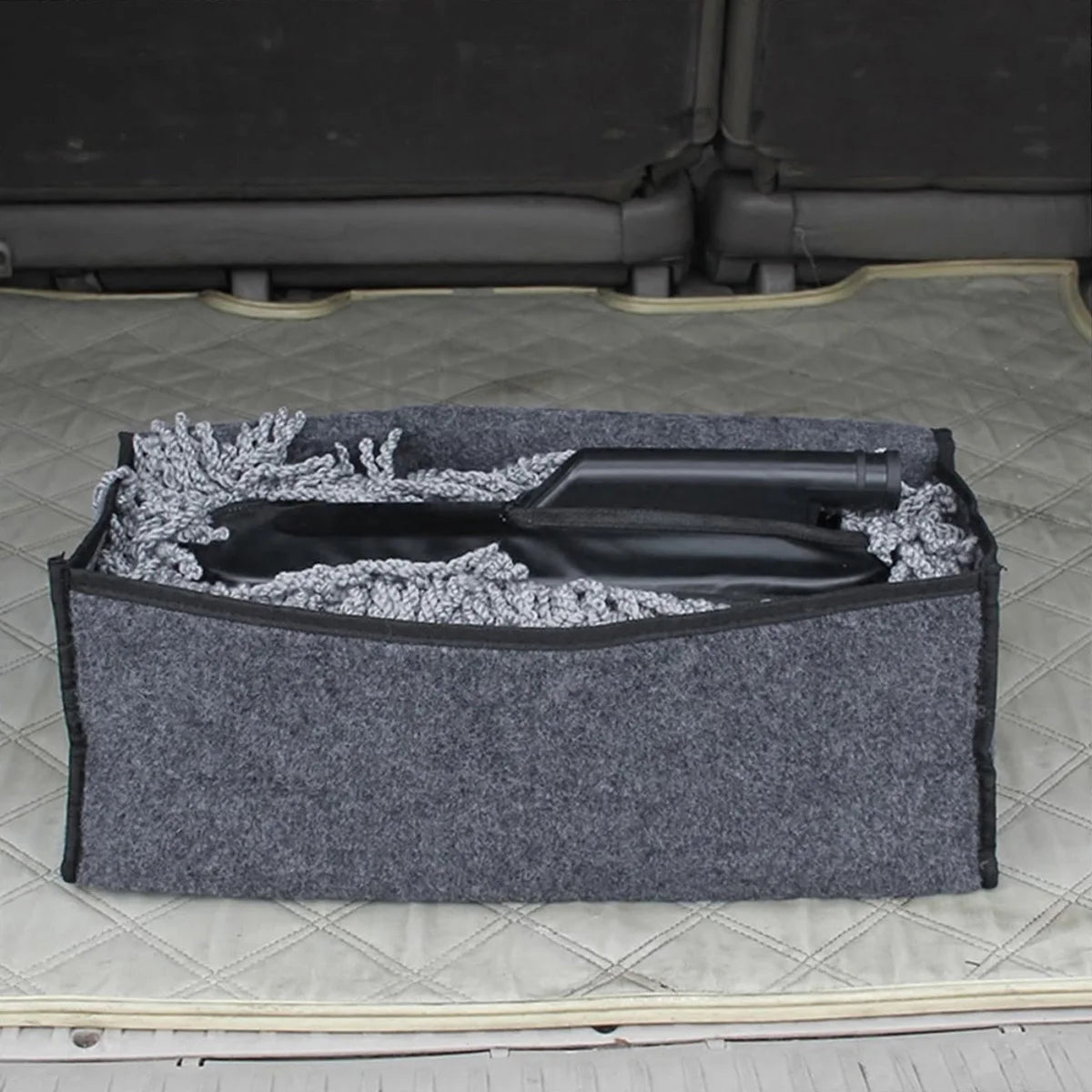 1pc Car Storage Felt Box For Dark Gray Anti Slip Storage Tools Towels Car Accessories Universal Foldable High-Quality Felt Box Beauty World Shop