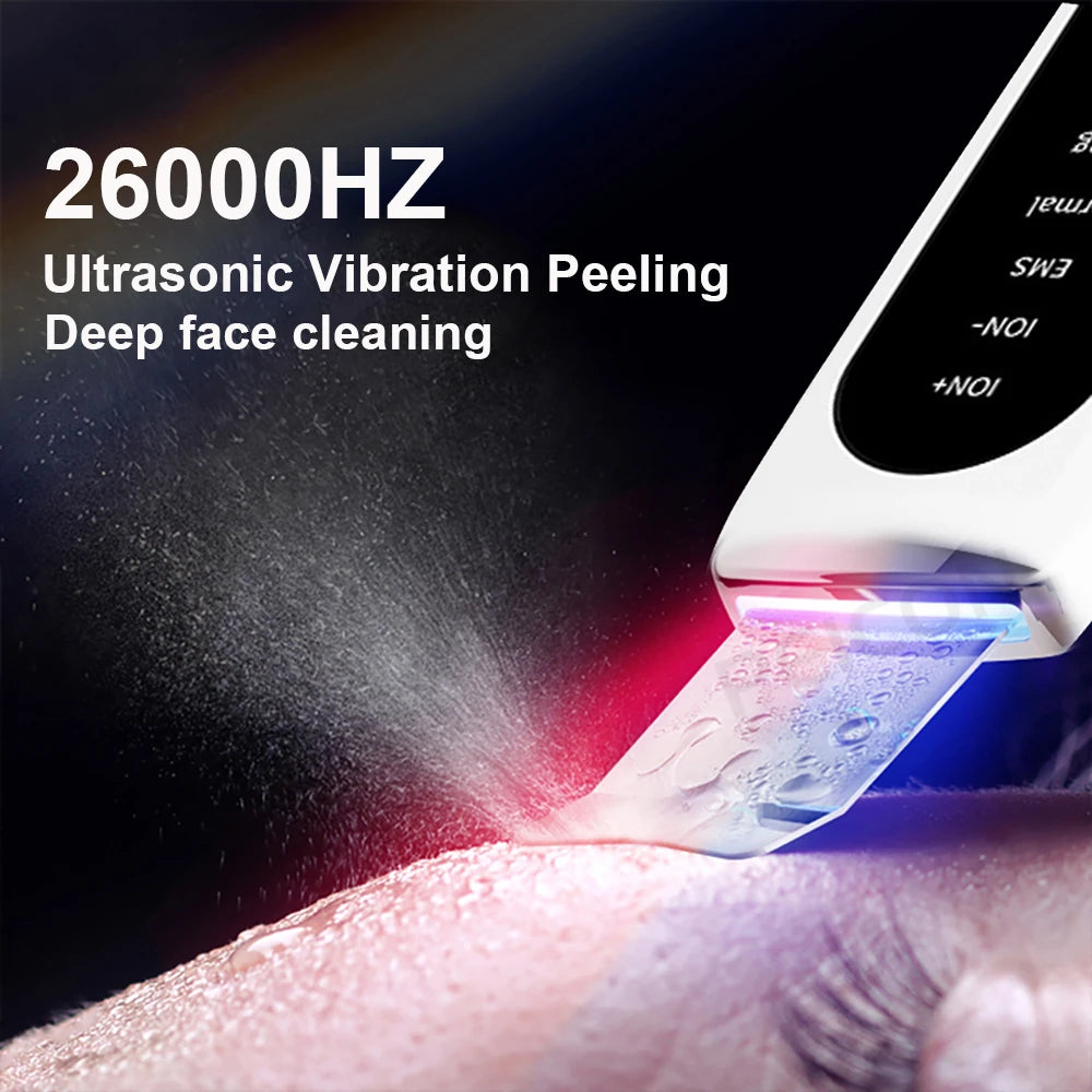 Ultrasonic Skin Scrubber Facial Peeling Face Scrubber Blackhead Remover Ance Pore Deep Facial Cleaning Spatula Facial Cleanser Beauty World Shop