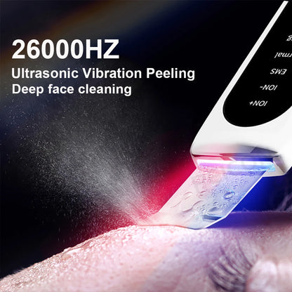 Ultrasonic Skin Scrubber Facial Peeling Face Scrubber Blackhead Remover Ance Pore Deep Facial Cleaning Spatula Facial Cleanser Beauty World Shop