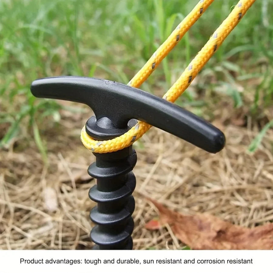 10 Pcs/Pack Outdoor Camping Tent Pegs Ground Nails Screw Anchor Stakes Pegs Hiking Tent Stakes Pins Tent Accessories Beauty World Shop
