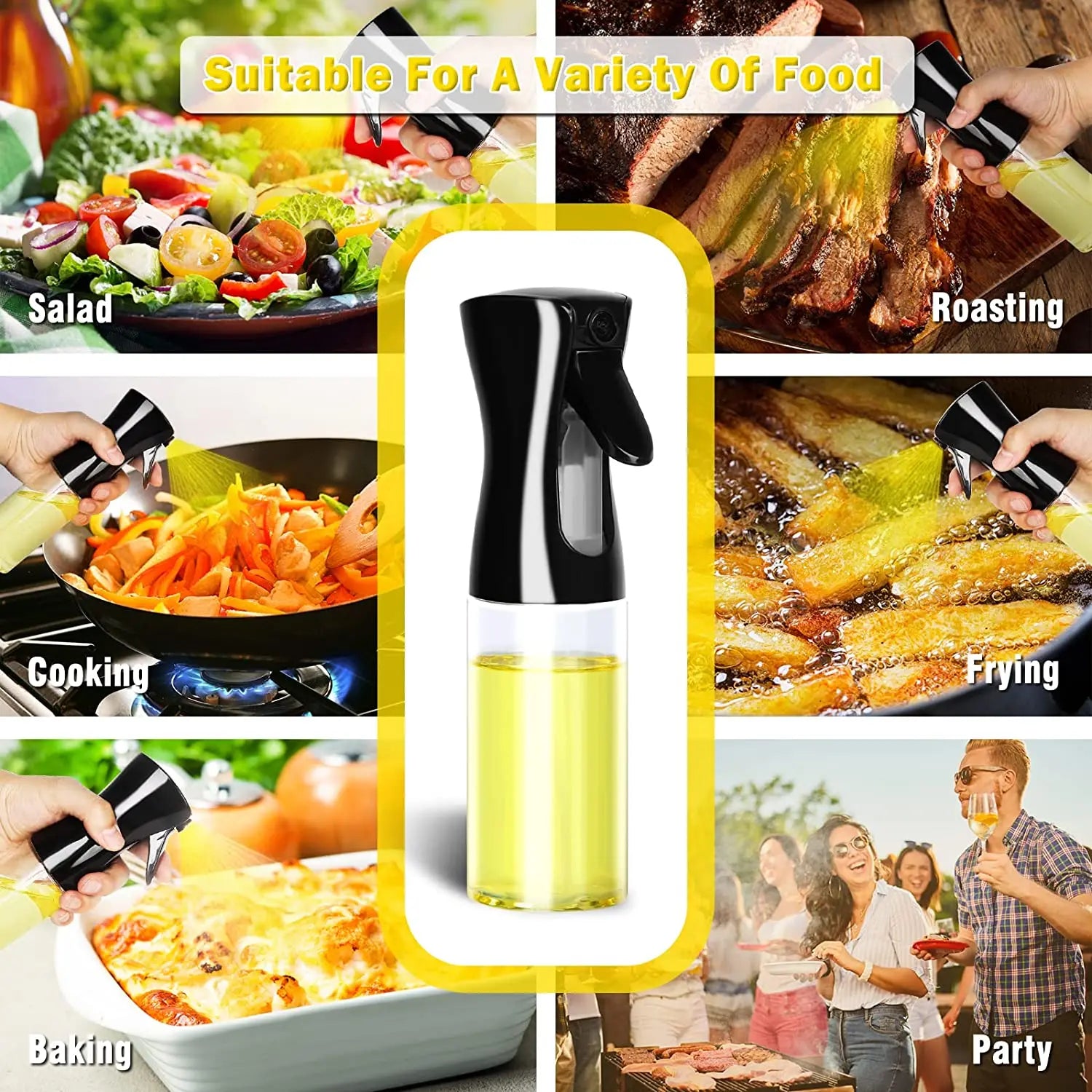200/300/500ml Oil Spray Bottle BBQ Cooking Olive Oil Sprayer Plastic Baking Oil Spray Empty Bottle Vinegar Bottle Or  Oil brush Beauty World Shop