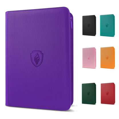 9 Pocket Zipper Card Binder, 360 Trading Card Holder Book, Premium PU Cover Zip Binder for Cards, Durable Side Loading Card Beauty World Shop
