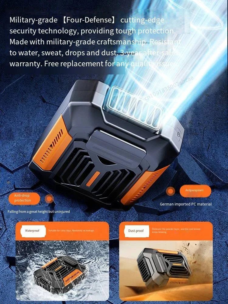 HOMFISH Personal Belt Clip Fan Portable Power Bank Flashlight Wearable Fan Hanging Neck Fan for Outdoor Works Hiking Camping Beauty World Shop
