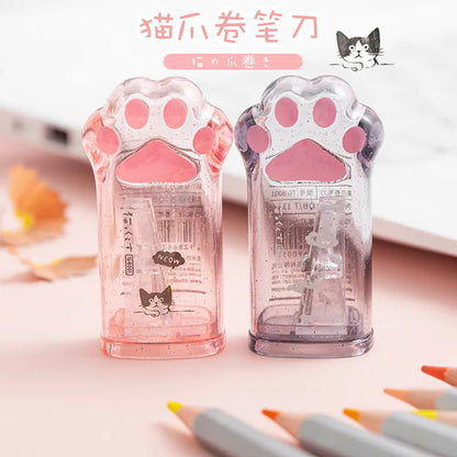 Kawaii Cat Paw Shaped Pencil Sharpener Stationery Kids Gift  Cute School Supplies  Korean Stationery Beauty World Shop