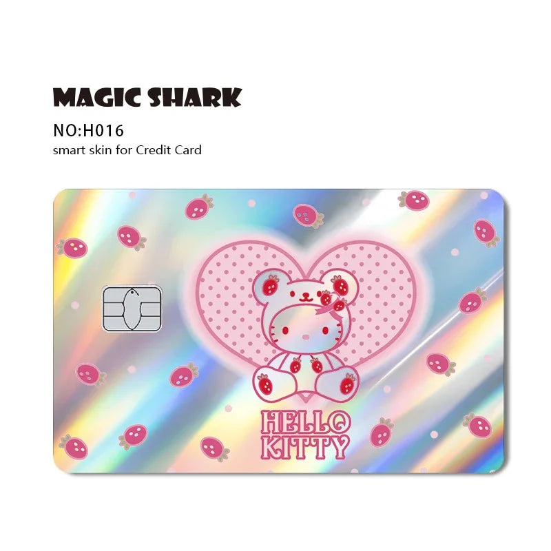 Hot Sale Hello Kitty Kuromi Holographic Laser Shinny Film Skin Cover Sticker for Debit Credit Card Bank Card Beauty World Shop