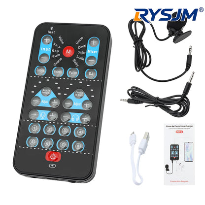 M10 Voice Changer Device Karaoke Function Male Female Voice Switch Universal Portable Sound Changer Card Fine Tuning for Live Beauty World Shop