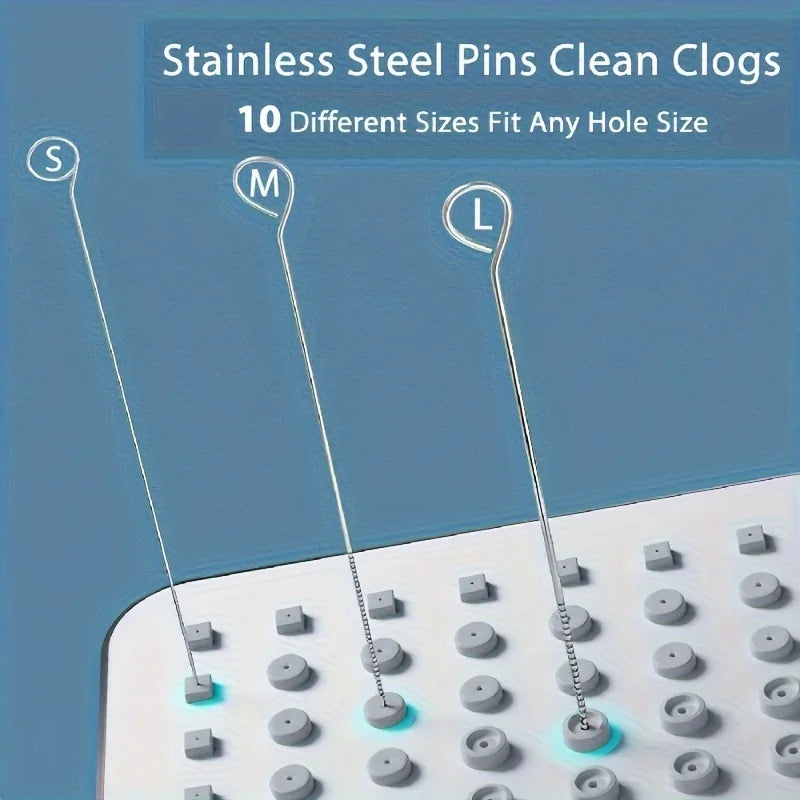 10 Stainless Steel Needle Shower Head Cleaning Brush Set, Suitable for Multi Size Shower Heads,bathroom Accessory Cleaning Tools Beauty World Shop