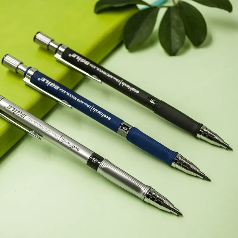 Mechanical Pencil Set 2.0 mm with 2B Black/Colors Lead Refill For Writing Sketching Art Drawing Painting School Automatic Pencil Beauty World Shop