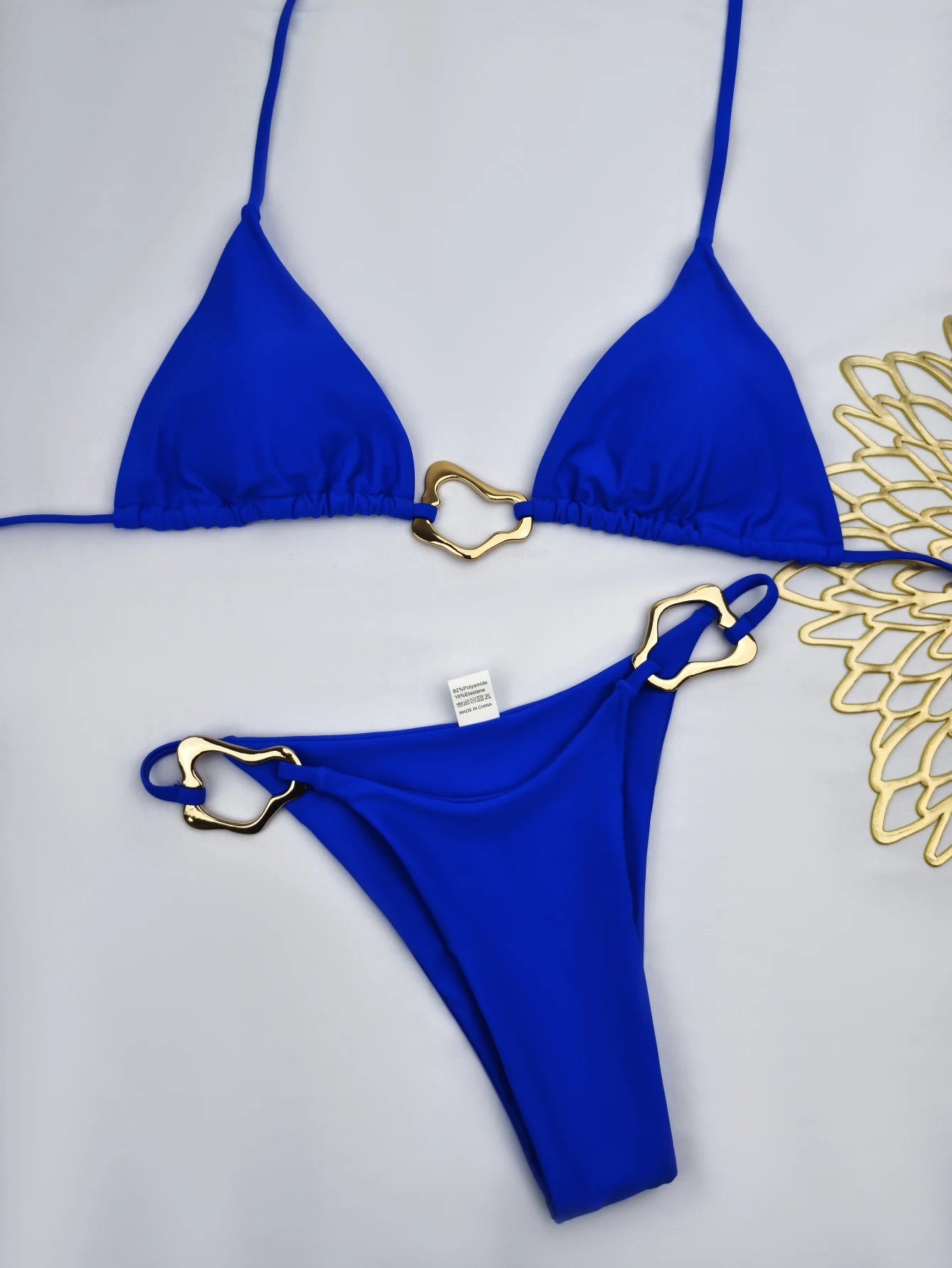 New Sexy Bikini Solid Color Lace-up Split Two-piece Swimsuit for Women Beauty World Shop