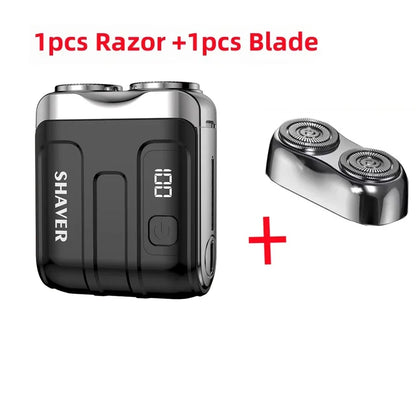 Mini Electric Smart Shaver Household Car Shaver Digital Display Dual Blade Rechargeable Shaver Powerful Beard Trimmer Tool Beauty World Shop