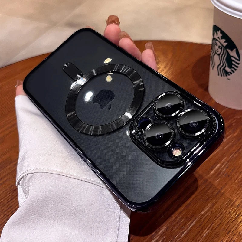 Plating Soft TPU Full Lens Protect Case for iPhone 13 14 12 11 15 Pro Max Plus Magsafe Magnetic Phone Case Wireless Charge Cover Beauty World Shop