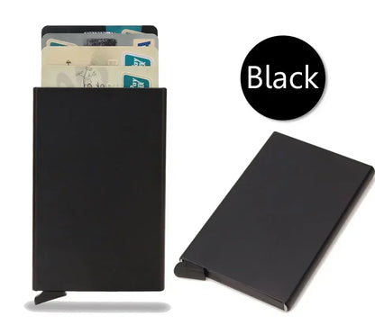 Small and Practical Pop Up Minimalist Smart Wallet Thin Slim RFID Credit Card Holder for Men Women Metal Purse Mini Wallets Beauty World Shop