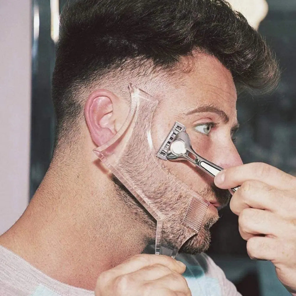 Beard Styling Comb Limpar Barba Régua Dos Homens Cuidados Pente Costeletas Barba Guarnição Contorno Ferramenta Beauty World Shop