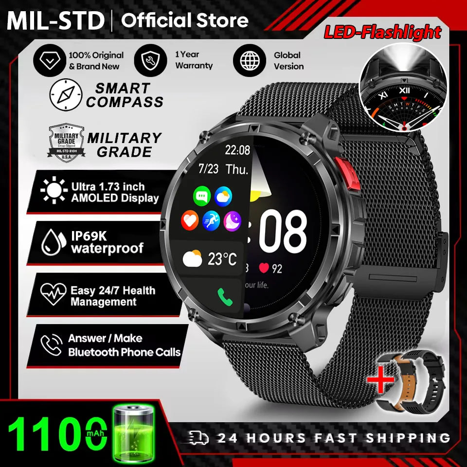 2026 New T-Rex3 Pro GPS Tracker 1100mAh Smartwatch Men 120-Day Standby Clock Rugged Outdoor Sport 10ATM Waterproof Call Watches Beauty World Shop