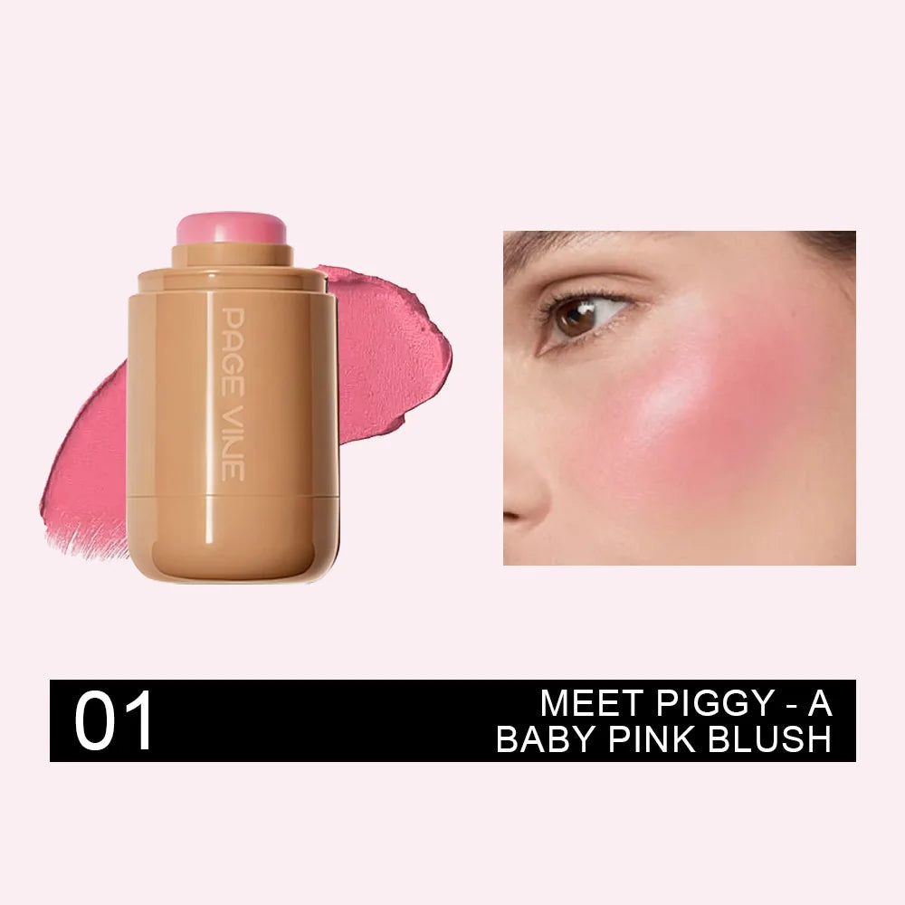 New Blush Stick 3-in-1 Cheek Lip Tinted Moistured Blush Stick Silky Brighten Blush Cream Blusher Cosmetics Tubes Matte Contour Beauty World Shop