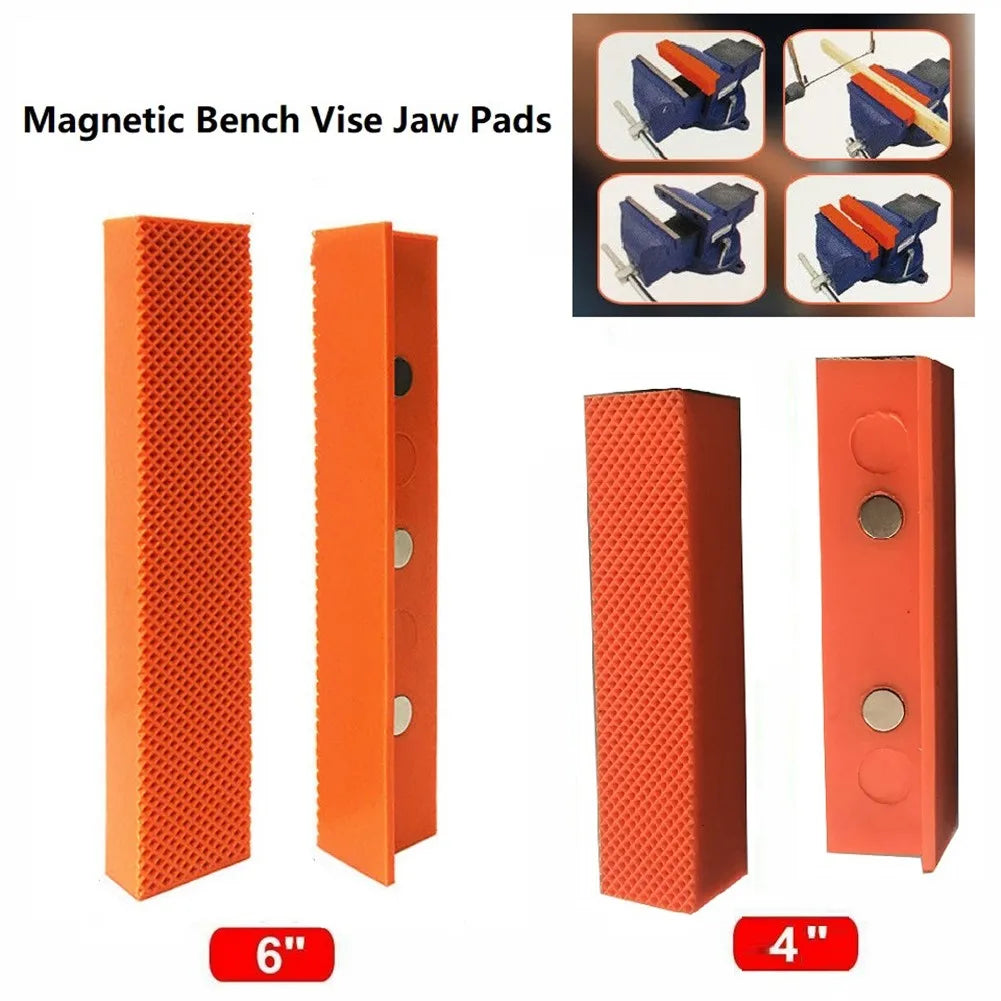 2pcs 4/5/6 Inch Magnetic Soft Pad Jaw Rubber For Metal Vise Bench Machine Tools For Metal Vise Bench Machine Tools Beauty World Shop