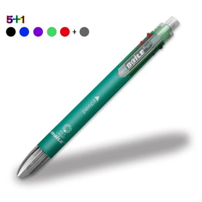 6 In 1 Multicolor Ballpoint Pens 5 Colors Ball Pen 1 Automatic Pencil With Eraser For School Office Writing Supplies Stationery Beauty World Shop