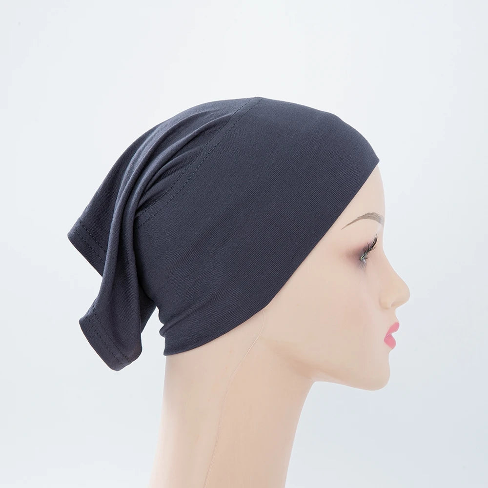 56colors Fashion Women Inner Hijab Tube Muslim Cap Bonnet Plain Islamic Underscarf Bamboo Jersey Undercaps Beauty World Shop