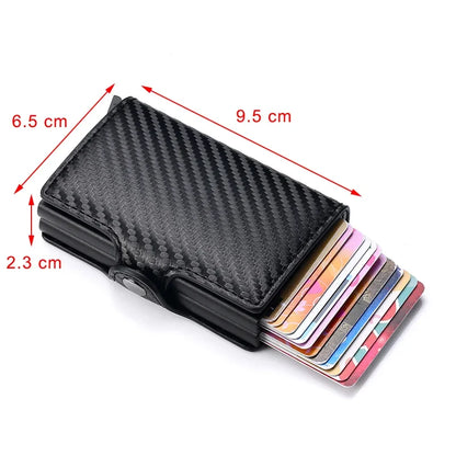 Anti Rfid Carbon Fiber Credit Card Holder Mens 14 Bank Cardholder Case Wallet Metal Minimalist Wallet Money Bag Male Purses Beauty World Shop