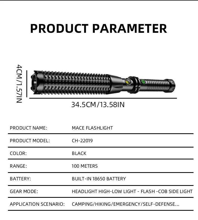 Wolf Tooth Lamp Rod Strong Light Charging Outdoor Super Bright Multi Functional Vehicle Retractable Self Defense Window Patrol Beauty World Shop