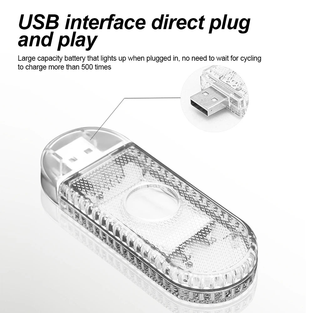 LED Car Mini Touch Light USB Charging Portable Auto Roof Ceiling Reading Night  Lamp Wireless Car Decoration Ambinet Light Beauty World Shop