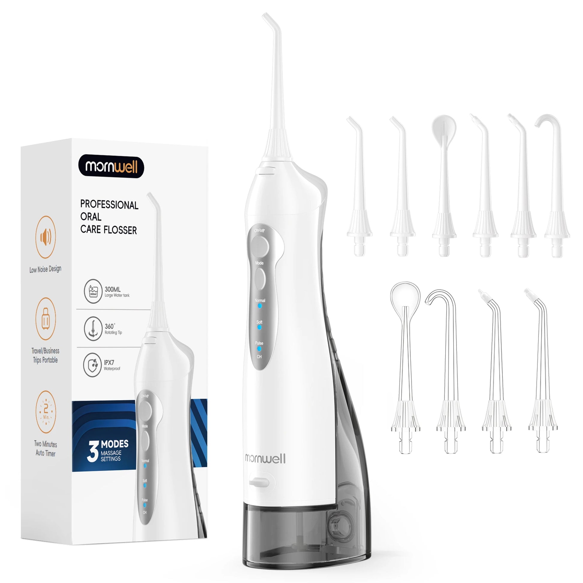 D52 Portable Cordless Water Flosser USB Rechargeable Water Jet Floss Tooth Pick 6 Jet Tip 300ml 3 Modes Teeth Clean for Travel Beauty World Shop