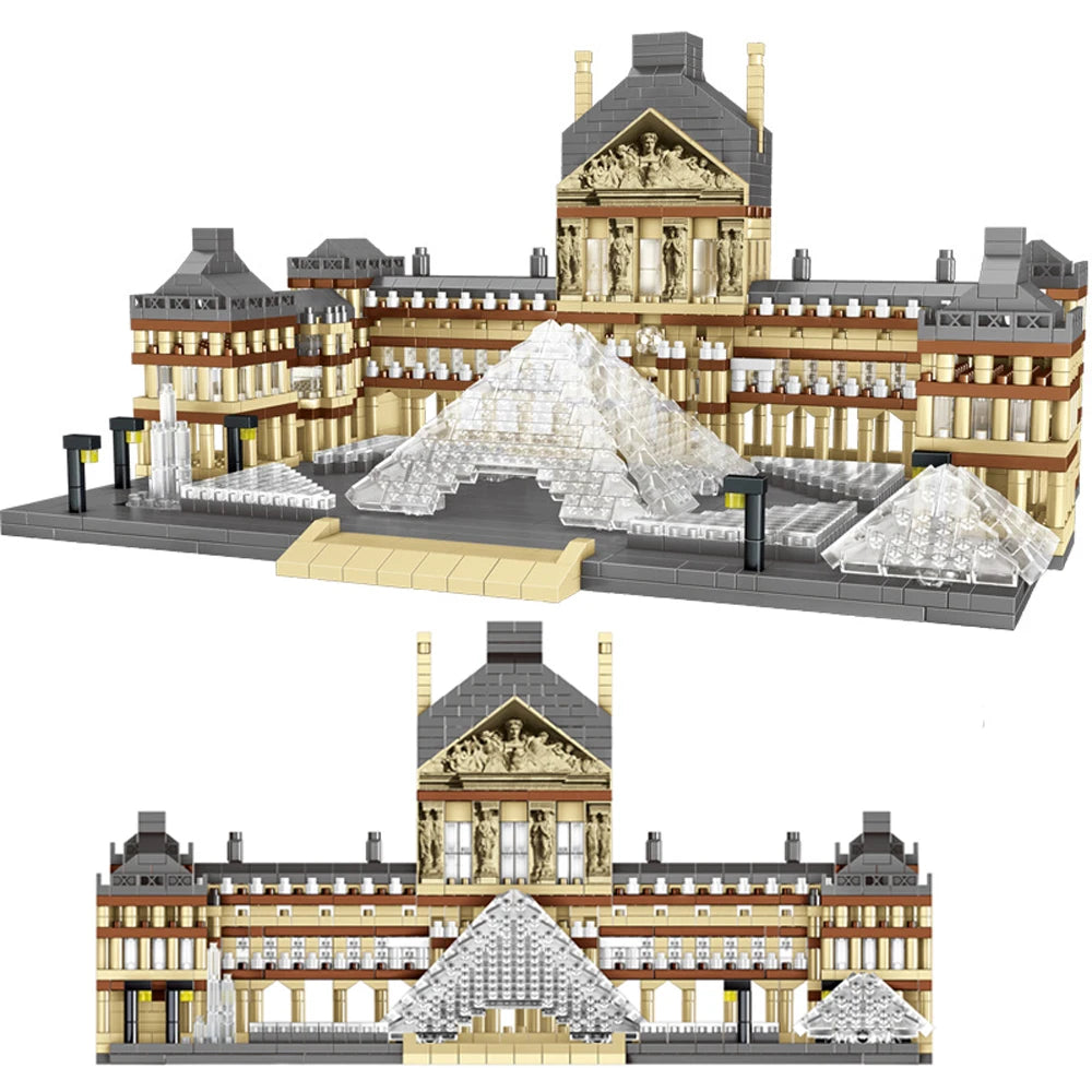 Knew Built Louvre Micro Mini Building Blocks for Adult, Architecture Toys Set, Construction, Arc Triomphe Eiffel Assembly Bricks Beauty World Shop