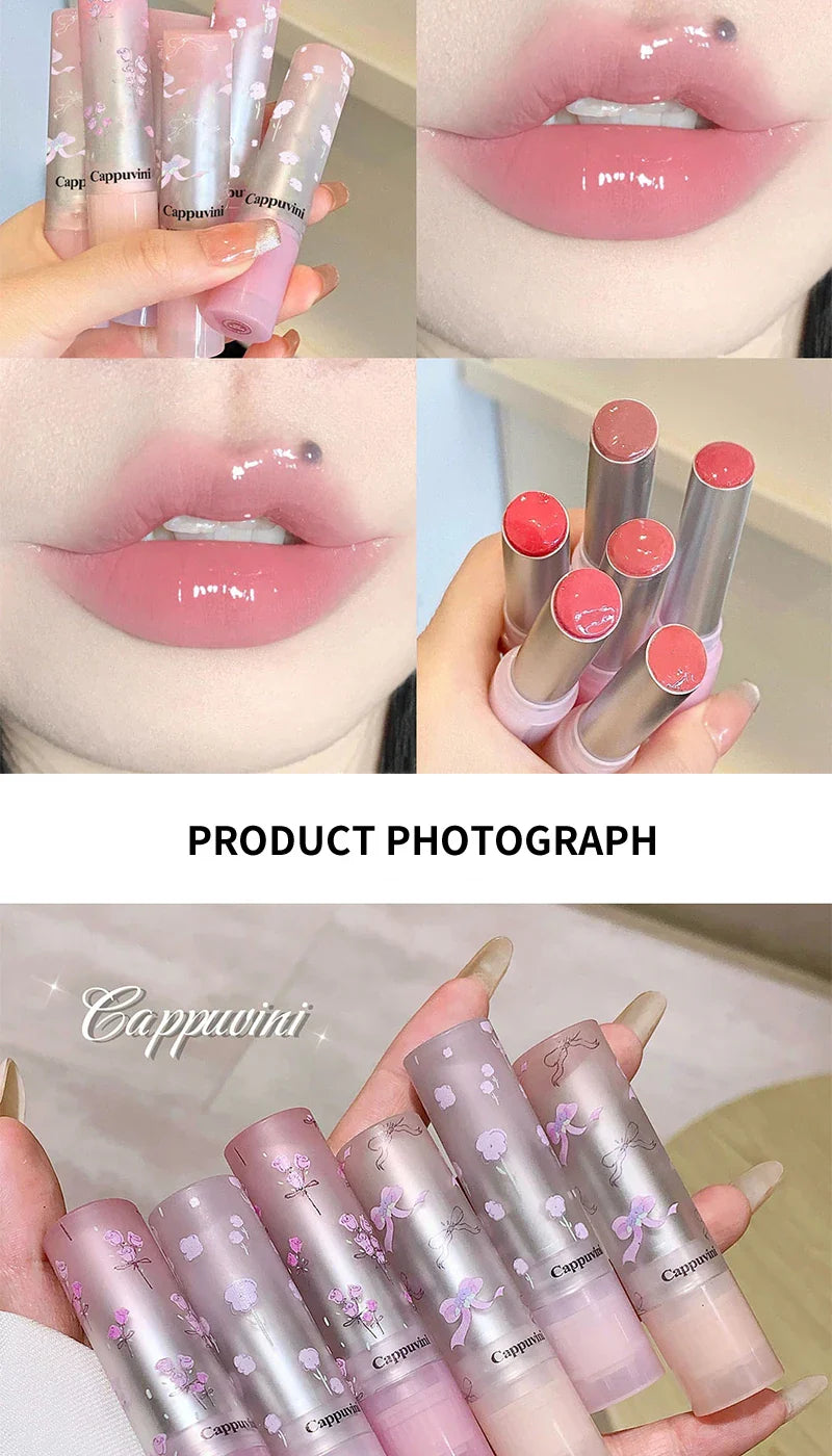 Flowery dish language lip gloss mirror lip glaze beep lip water light lasting makeup not easy to dip cup makeup Beauty Trend Shop