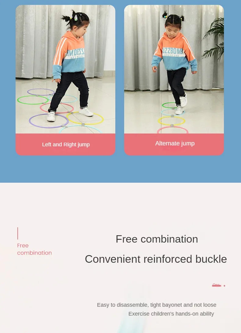 New Outdoor Kids Funny Physical Training Sport Toys Lattice Jump Ring Set Game 10 Hoops 10 Connectors for Park Play Boys Girls Beauty World Shop