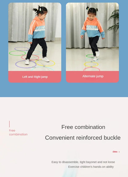New Outdoor Kids Funny Physical Training Sport Toys Lattice Jump Ring Set Game 10 Hoops 10 Connectors for Park Play Boys Girls Beauty World Shop