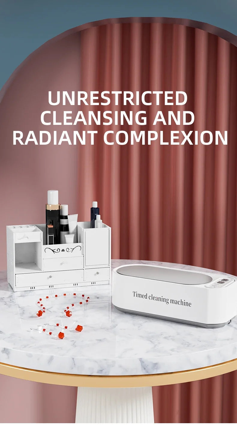2026 Ultrasonic Glasses Cleaner 50KHz Contact Lens Cleaner Household Timer Jewelry Toothbrush Cleaner Brush Dentures New Beauty World Shop