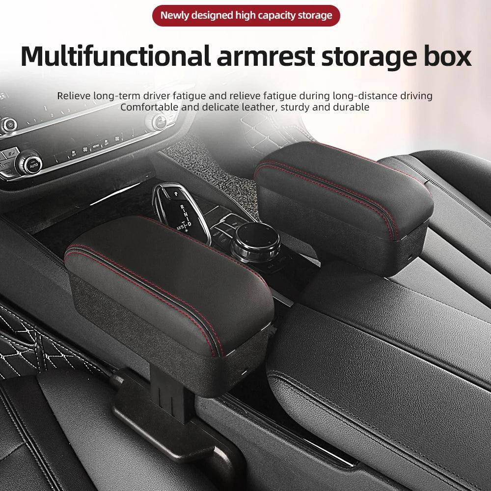 Height Adjustable Car Center Console Gap Storage Organizer with Liftable Tray Elbow Support Armrest Pad for SUV Sedan Beauty World Shop